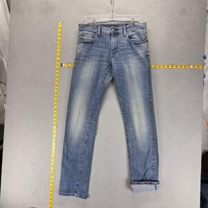 Selvedge Jeans Womens 30x34 Uniqlo Slim Straight Low Rise Whiskers Honeycomb